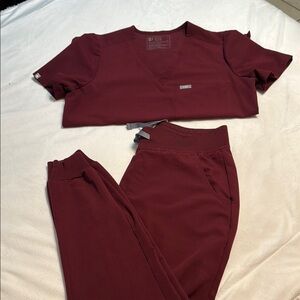 Figs |Maroon | Jogger SET
